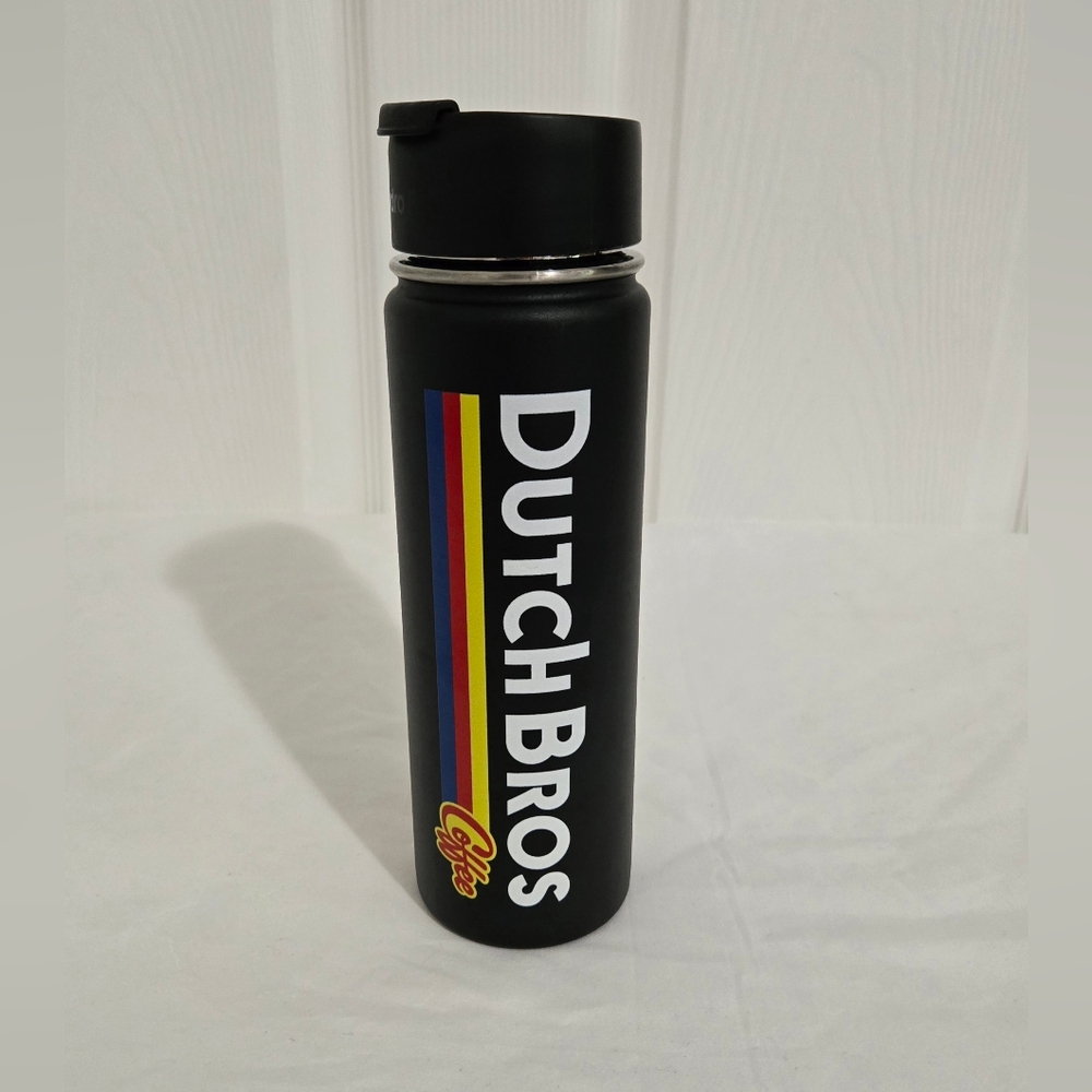 Dutch Bros 20oz Hot Drink Tumbler Stainless Steel Black Multi-Color Decal